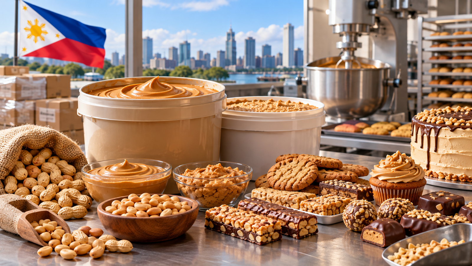 Bulk peanut butter for commercial bakery and snack production in the Philippines
